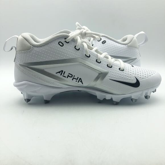 Nike Alpha Menace Mens 4 Varsity Molded Football Cleats 10 White Black NWOB - Picture 4 of 11